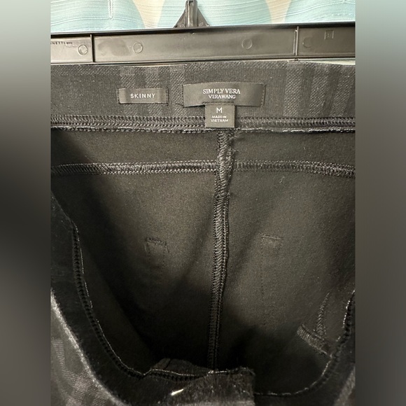 Simply Vera Vera Wang Stretch Skinny Plaid Dress Pant, Black/Gray/Purple, Size M - Picture 4 of 6